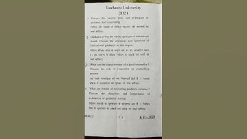 B.ed 3rd semester Paper 3rd / Guidance and Counselling / #lucknowuniversity #bedexam