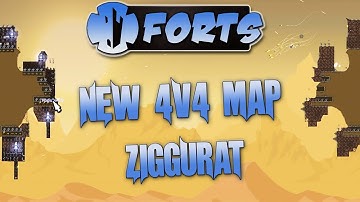 Forts Multiplayer 3v3 Gameplay New 4v4 Map Ziggurat, Construction Gone Wrong