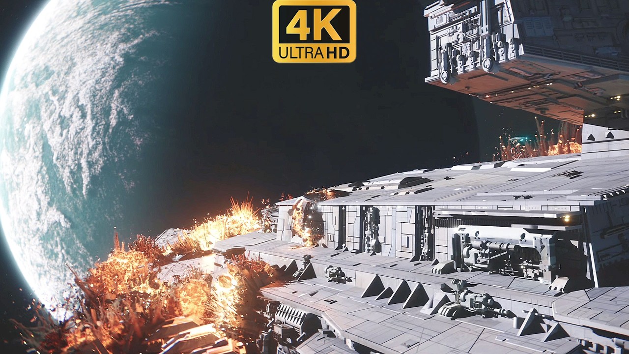 Rebels vs Star Destroyer - Star Wars Space Battle Scene - YouTube