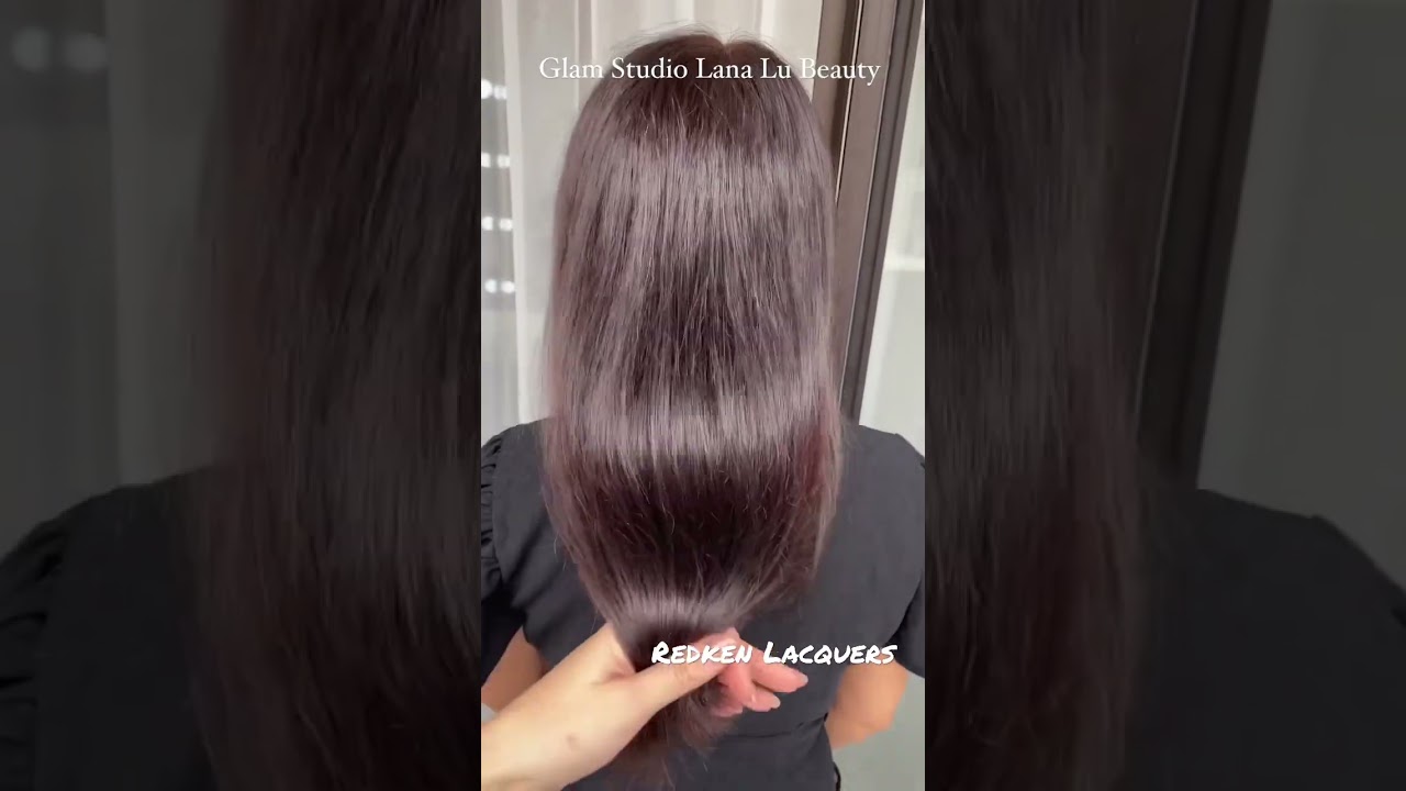 Dark brown hair color. Redken Lacquers. 