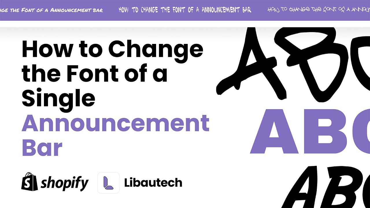 How to Change the Font of a Single Announcement Bar in Shopify - YouTube