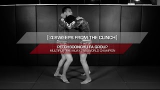 Muay Thai 4 Basic Sweeps From The Muay Thai Clinch By Petchboonchu Fa Group Evolve University