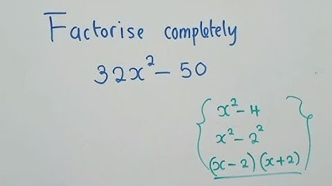 Factorise using difference of two squares