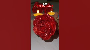 DIY Glittery ribbon rose✨🌹 #subscribe#ribbonrose#ribbonflower#ribbonroses#diy#diycrafts#roseforever