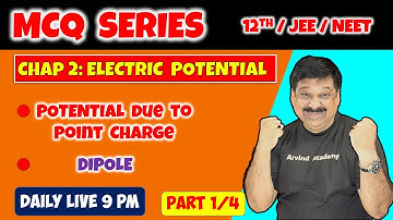 MCQs of NCERT Class 12 Physics Chapter 2 Electric Potential & Capacitance Part 1/4, NEET, JEE Mains,