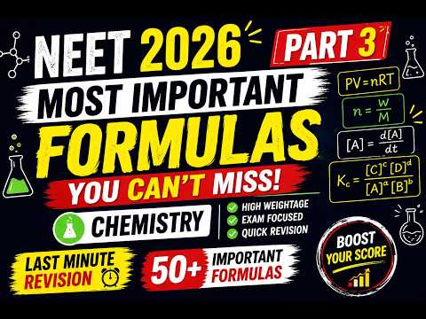 NEET 2026 Final Revision | Top Formulas You CAN’T Miss | Ionic Equilibrium | Solutions