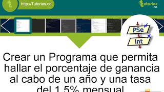 operadores – pSeint (hallar porcentaje de ganancia) operadores – pSeint (hallar porcentaje de ganancia)