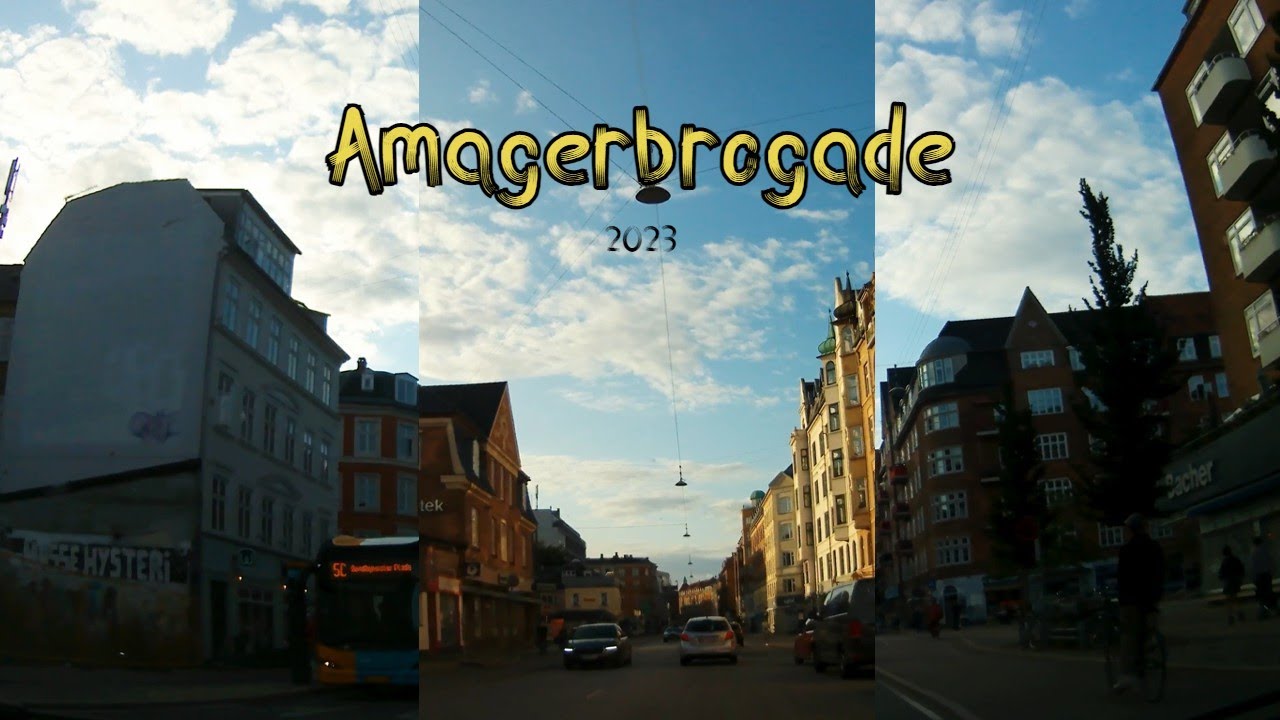Amagerbrogade in it´s entirety / AMAGER / Driving towards downtown Copenhagen