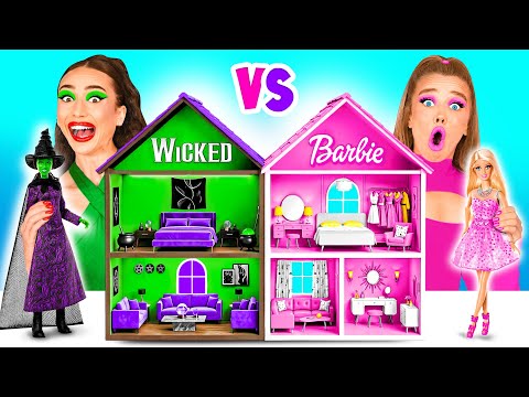 We Build Amazing Doll House Barbie VS Wicked Challenge | Easy Decoration Tricks by BaRaDa Challenge