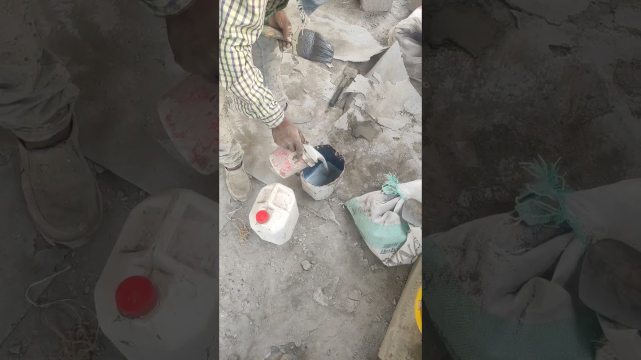 Making Coating For Crack Sbr+water+cement 