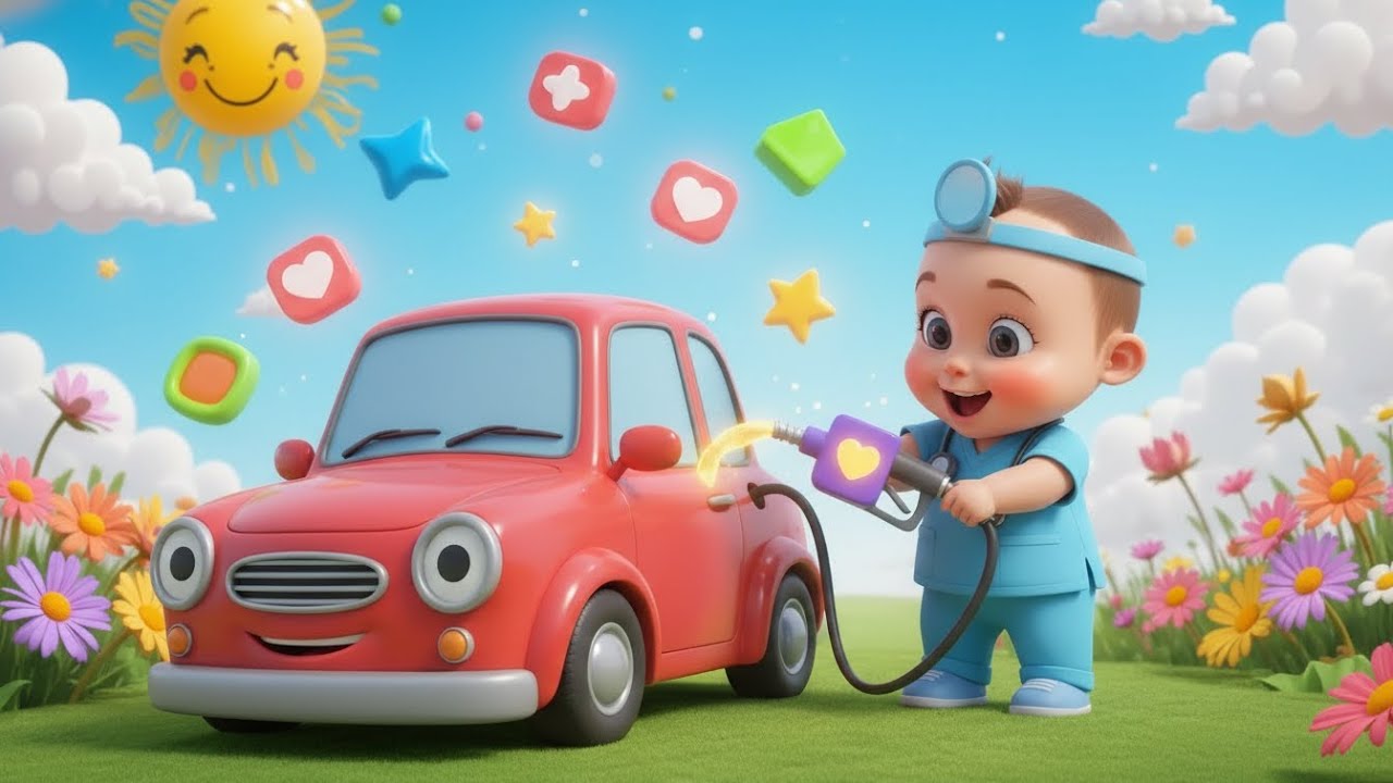 The Sick Little Car & Baby Doctor Rhyme 🚗👶 | Fun Kids Nursery Rhymes & Sing-Along 🎵🩺