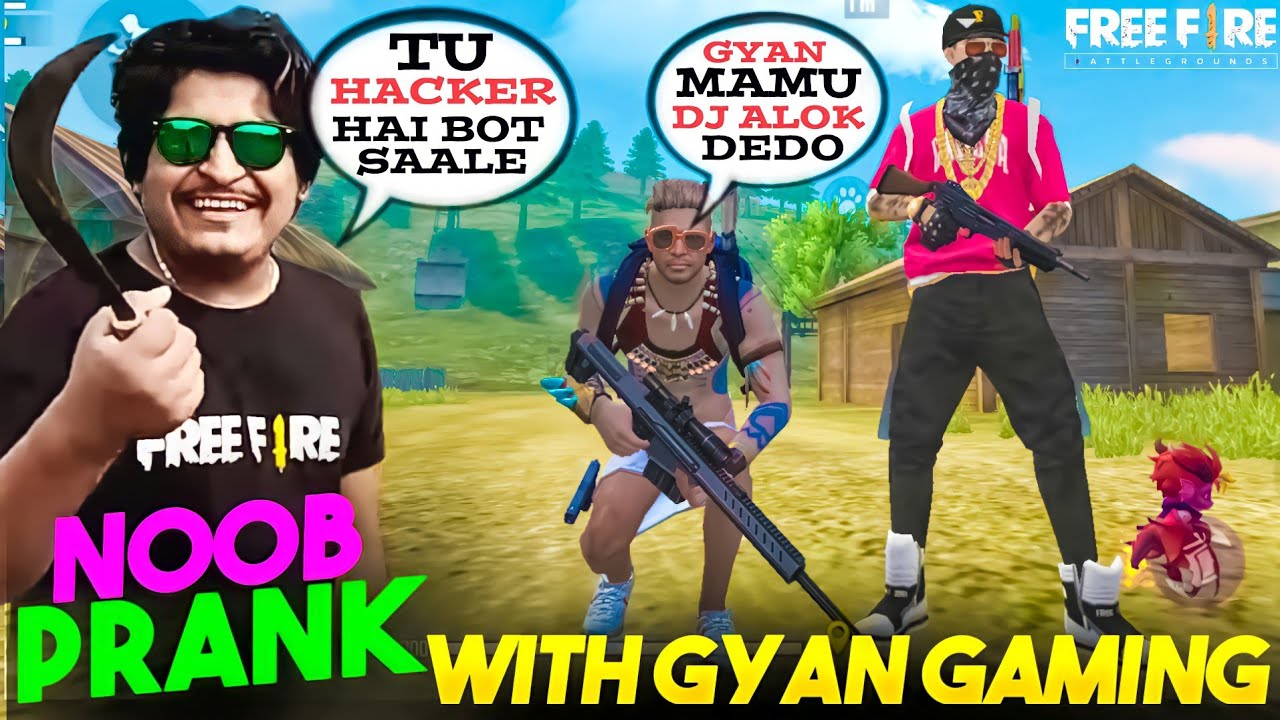 Gyan Sujan Call me HACKER 😂 during Random Adam Noob Prank -Garena freefire
