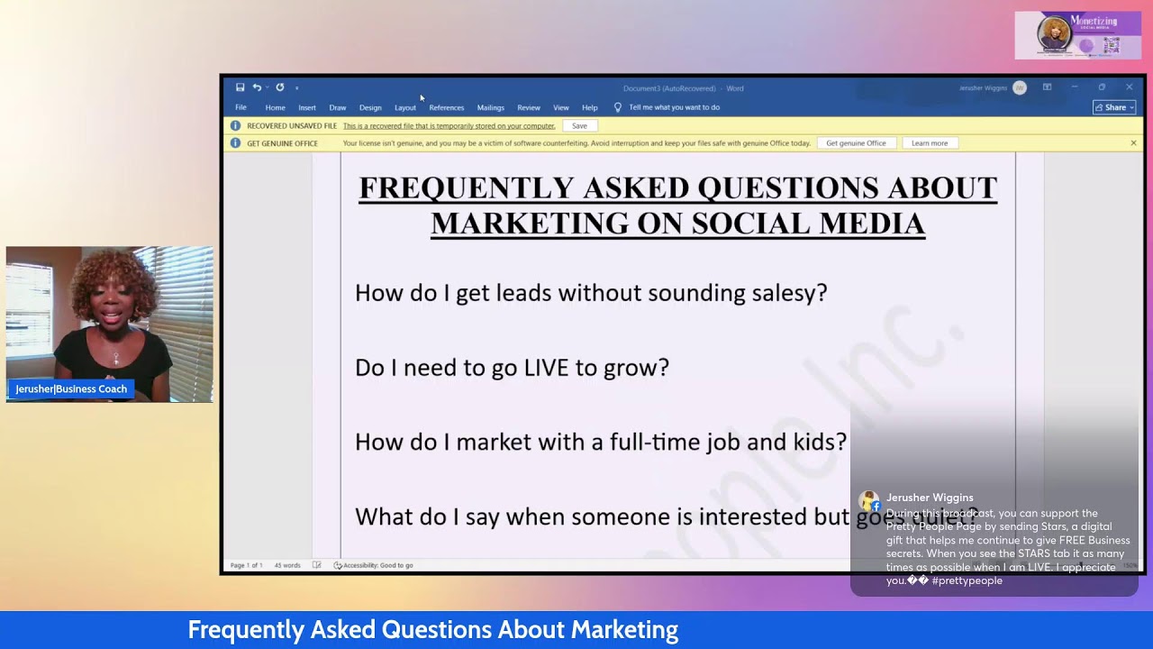 Q&A "Can You Build A Profitable Business on SM"?