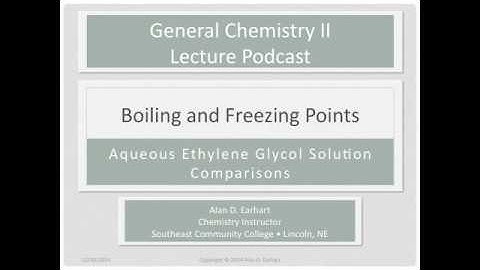 Boiling and Freezing Points: Aqueous Ethylene Glycol Solution Comparisons