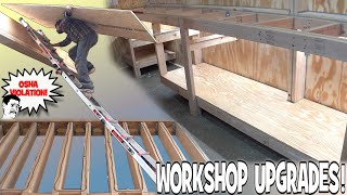 EXCITING Upgrades For The Workshop!!! Building EXO&#39;s DIY Workbench w/ Garage Loft &amp; Car Audio DESK!!