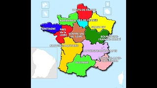 France, régions contiguës -Rap the Map to learn the States & Capitals