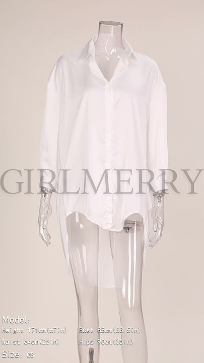 GIRLMERRY Sexy solid color satin button boyfriend style uniform(with g-string) Wholesale GA007901