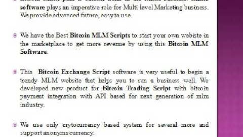 Bitcoin MLM Script, Bitcoin Exchange Script, Bitcoin Trading Script