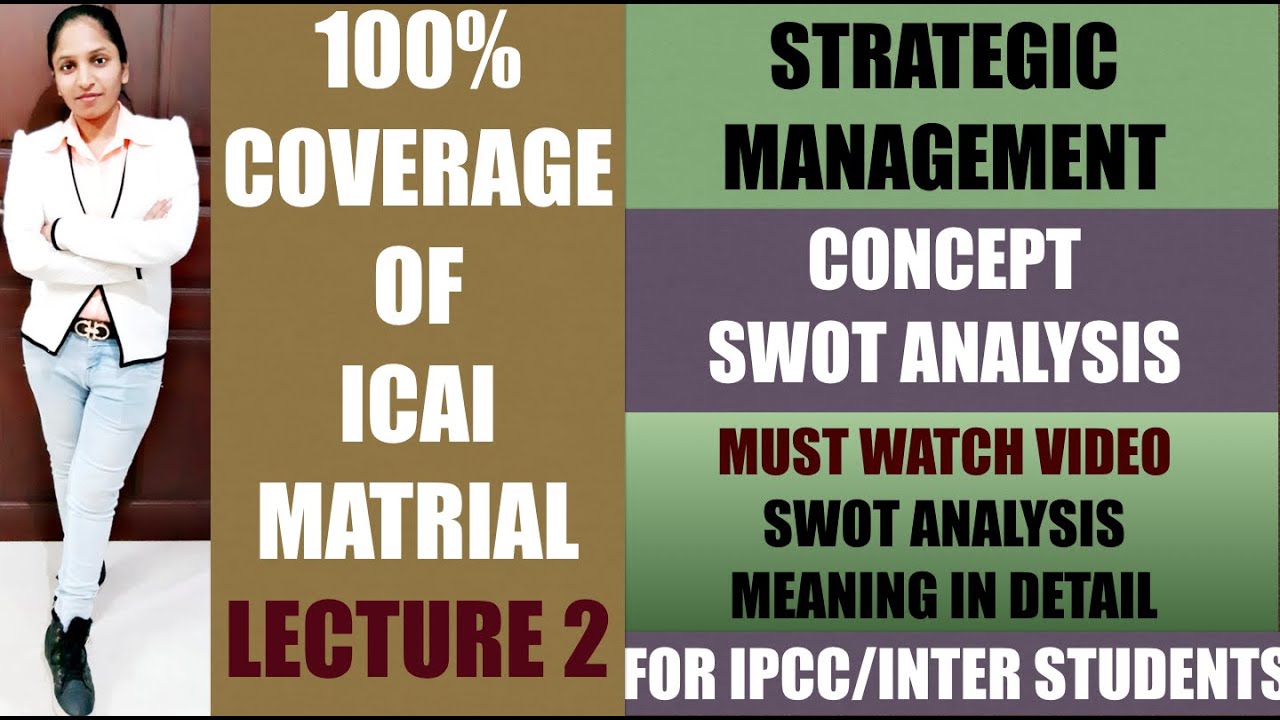 STRATEGIC MANAGEMENT : CONCEPT  SWOT ANALYSIS EXPLANATION IN DETAIL FOR IPCC AND INTER STUDENTS