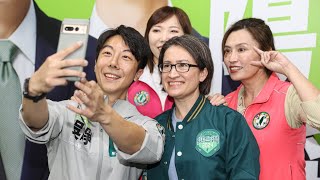 蕭美琴中和輔選樂被貓咪包圍  讚吳崢有護台使命感