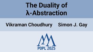 [POPL'25] The Duality of λ-Abstraction