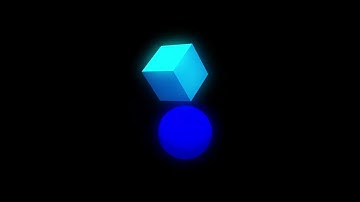Blue Glowing Orbiting 3D Sphere & Cube Looping Wallpaper Copyright Free | 10 Minutes