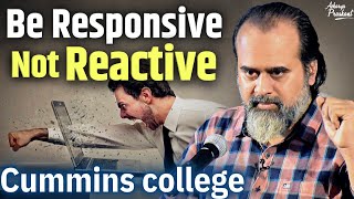 How to be less reactive and more responsive? || Acharya Prashant, at Cummins College, Nagpur (2022)