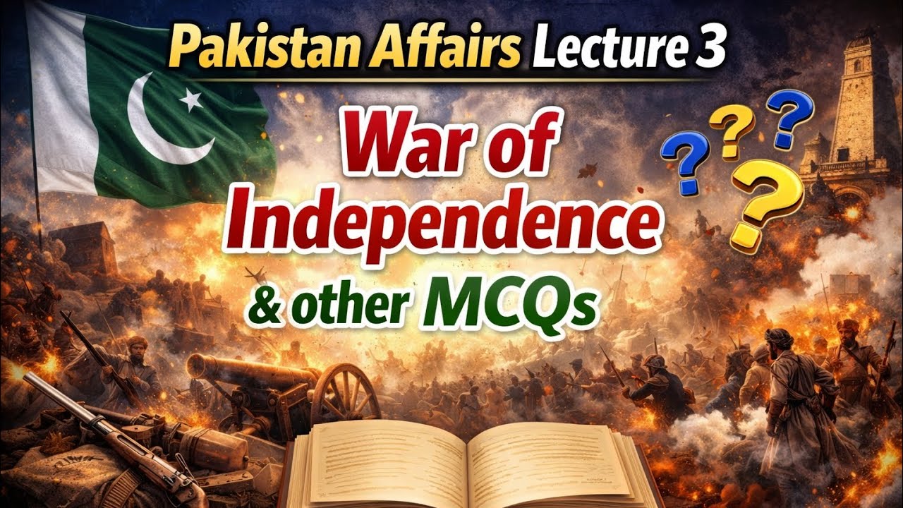 Pakistan Affairs lecture 3| War of Independence and Other MCQS| Pak Affairs for VO SPSC