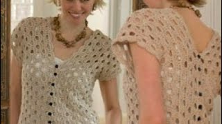 روشية:غرزة صيفي سهلة جدا /بلوزة/كارديجان/بوليروcrochet  summer stitch