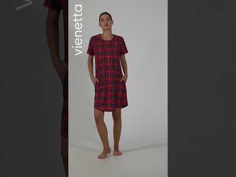 Купить Хлопковая туника с коротким рукавом VIENETTA 4070413029 в Украина в Lingerie.ua - Одяг для дому та відпочинку, Видео 1
