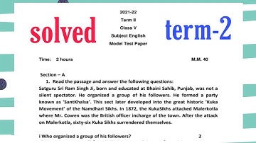 #pseb #class-5 #term2 english sample paper(2022) #class5 #shorts #2022