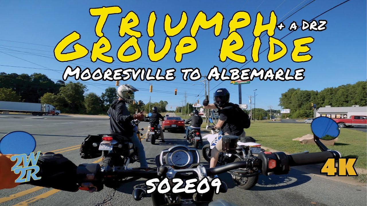Triumphs (+ a DRZ) Exploring from Mooresville to Albemarle | Summer 2023 No Talking just Riding