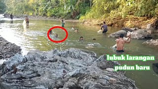 Lubuk larangan pudun baru,,, ikan banyak bersarang di bebatuan sungai