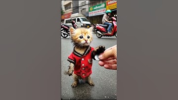 Chú mèo con tội nghiệp bị bạn bè chế giễu vì chơi đồ chơi xe máy cũ ở bãi rác #JDVP