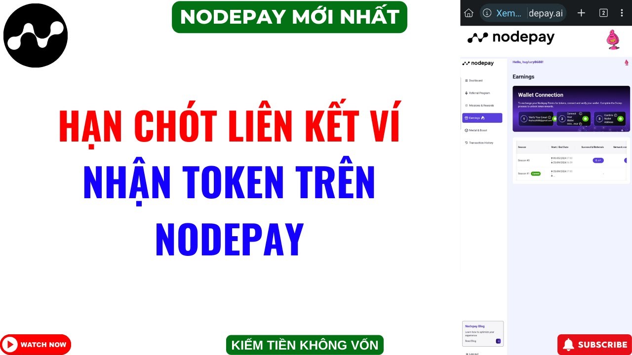 NodePay Airdrop - Hạn Chót Liên Kết Ví Nhận Token Trên NodePay - YouTube