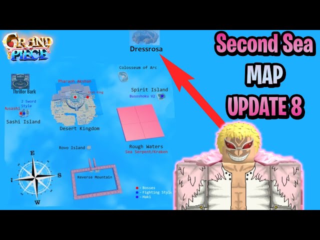 GPO MAP Update 8 🗺️ Dressrosa New Island Locations Grand Piece