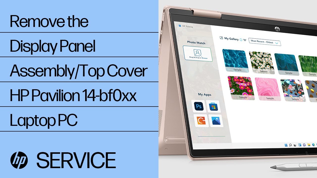 Remove the Display Panel Assembly/Top Cover | HP Pavilion 14-bf0xx Laptop PC | HP