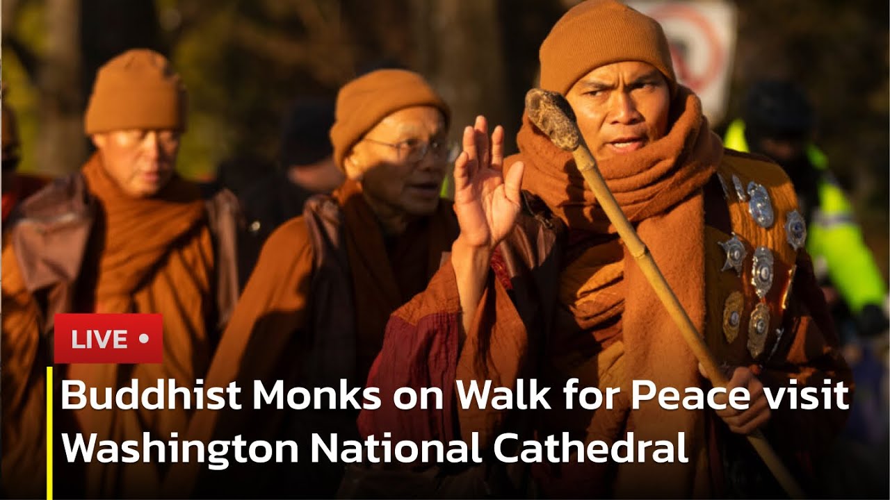 🔴LIVE: Buddhist Monks on Walk for Peace visit Washington National Cathedral | AC13