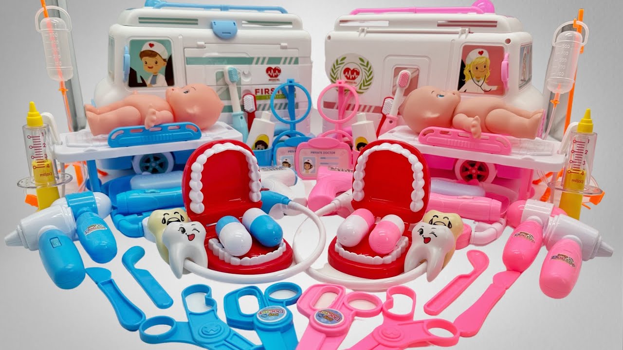 20 Minutes Satisfying with Unboxing Cute PINK vs BLUE Ambulance Car