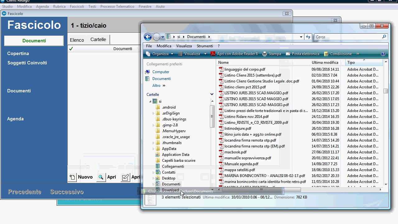 cliens  inserimento documenti