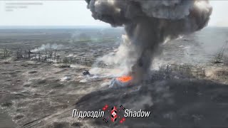Two Tanks, One Drone -- Drone Drop Causes HUGE Blast That Destroys Second Tank