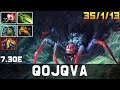 Qojqva Broodmother | NO MERCY 35 KILL | Dota 2 Pro MMR Gameplay | Update Patch 7.30e