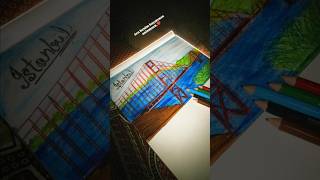 Painting the Iconic Istanbul Bridge! 🌉🎨 #Shorts