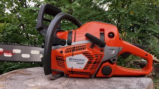 Husqvarna 550xp Mark II (50.1cc/4HP)  first start, big wood test, first cuts/break in, weight....