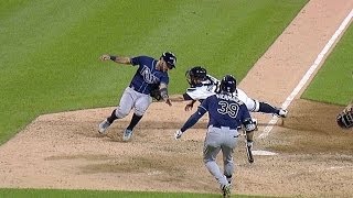 TB@DET: Torii throws out Rodriguez trying to score