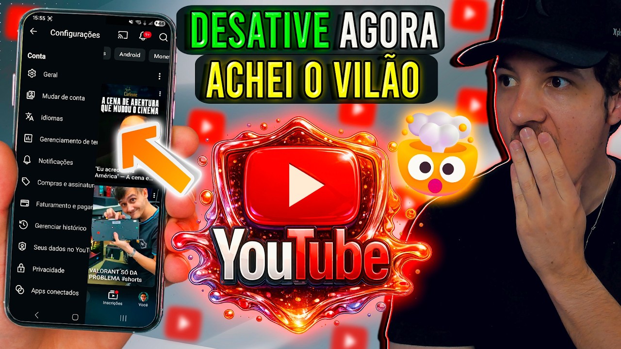 Desligue ISSO no YouTube agora ou ele vai sugar sua internet e bateria⚠️