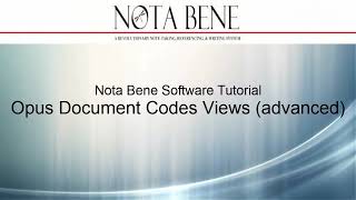Celebrity Nota Bene Tutorial: Opus Document Codes Views Net Worth