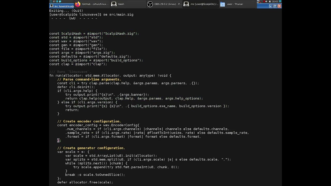 experimenting with linuxwave and ScalpiHash