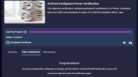 Artificial intelligence Primer Certification Answers || Infosys Springboard Virtual Internship 6.0