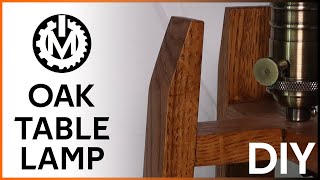 Making an OAK modern TABLE LAMP - DIY // MakeON